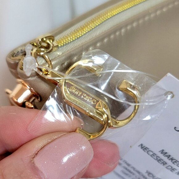 Jimmy Choo Parfums Gold Cosmetic Bag/Crossbody + Champagne Toast Set – 3fer, NWT - Picture 3 of 9